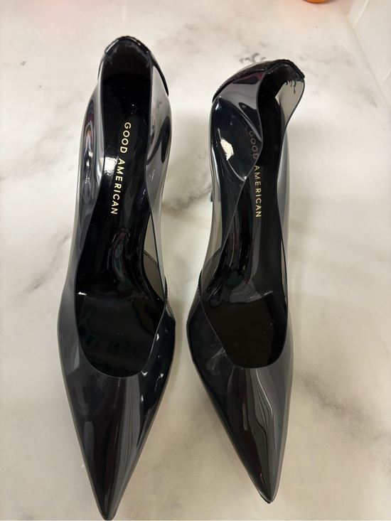 Good American Shoes - Good American Black Patent‎ Pointed Toe Heels